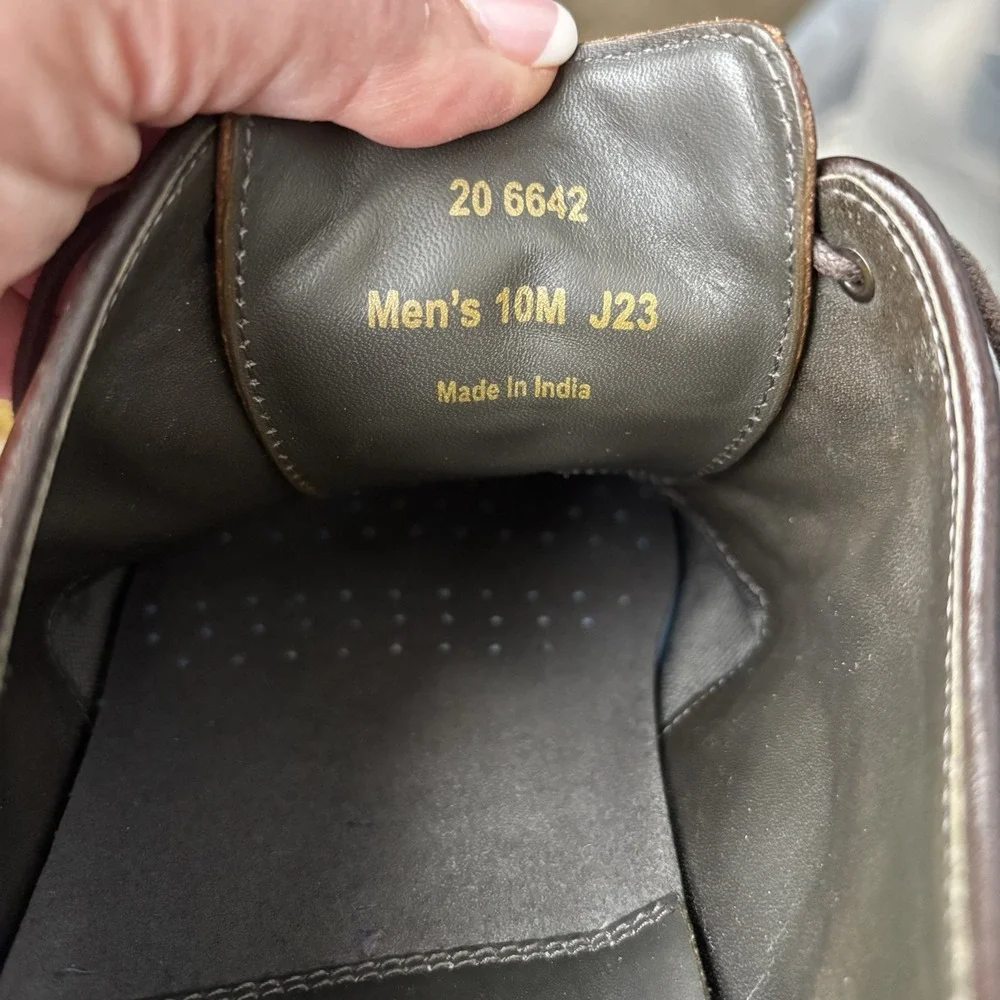 Johnston Murphy Brown Leather Dress Shoe‎ Trufoam Mens Size 10 M Oxford 20 6642
